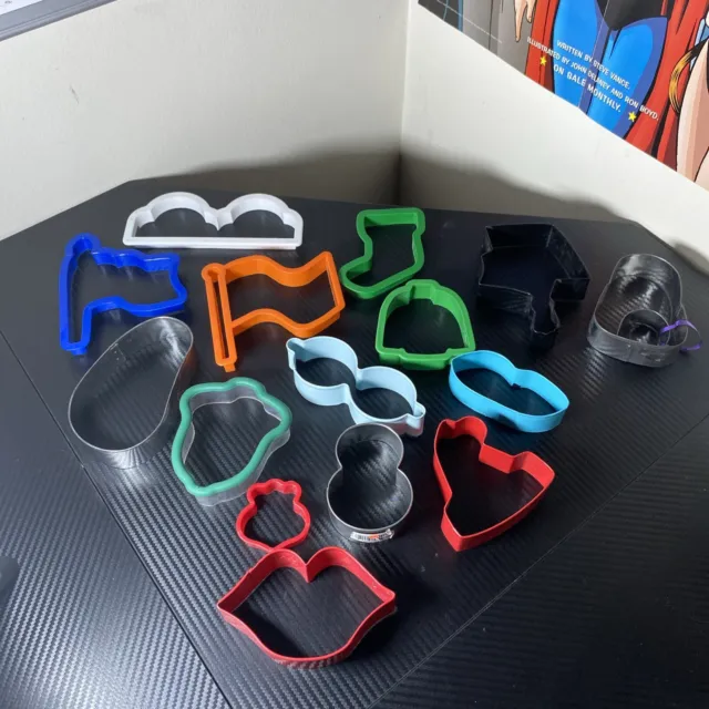 Metal And Plastic Cookie Cutters Lot Metal - Random Shapes 15 Total