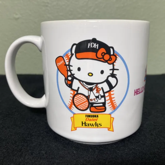Sanrio Hello Kitty Fukuoka Daiei Hawks Mug 2000 Pretty League Baseball EUC