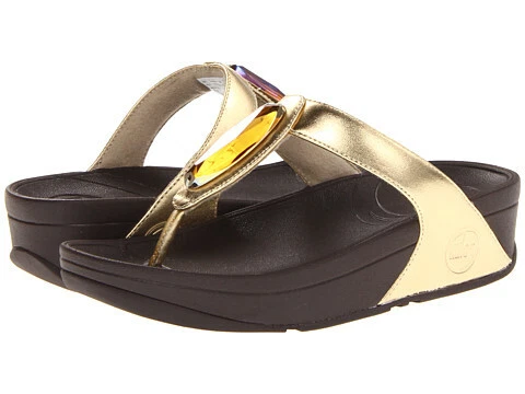 Fitflop Chada (Leather) Pale Gold Size 5 Comfortable Flip Flop Shoes