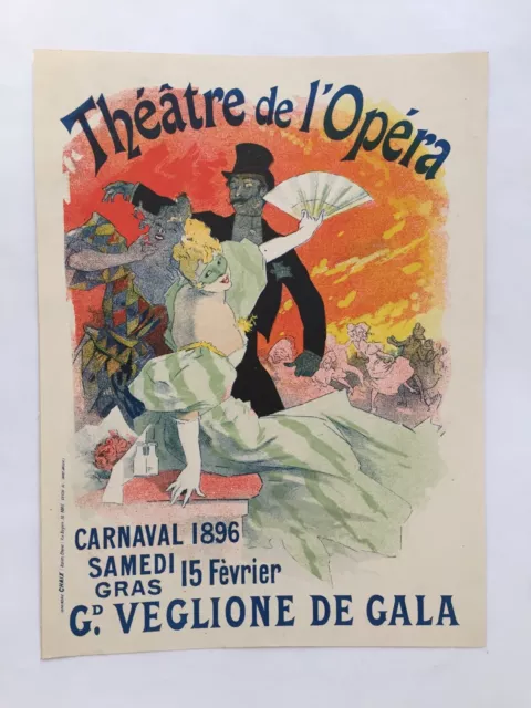 Theatre De L'opera Carnaval 1896 Gd. Veglione De Gala  Affichette