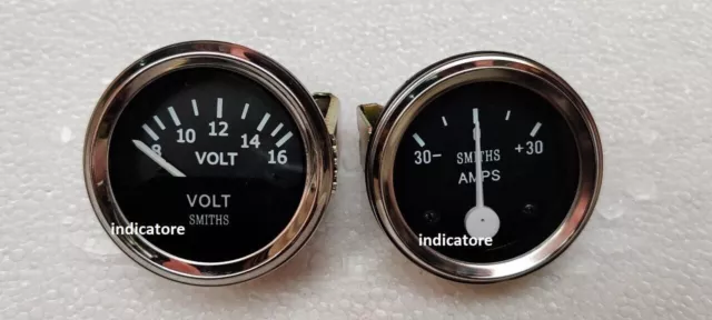 Smiths 52 mm Volt Gauge mit 30 Ampere Gauge Meter Black Chrome