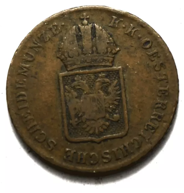1816 A Austria One Kreuzer KM# 2113 Copper Coin
