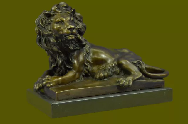 Bronce Escultura Masculino León King Of Selva Mufasa Fauna Art Estatua Zoo Decor
