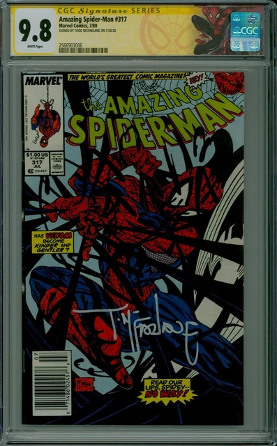The Amazing Spider-Man #317 CGC 9.8 SS signed McFarlane newsstand UPC 2566903006