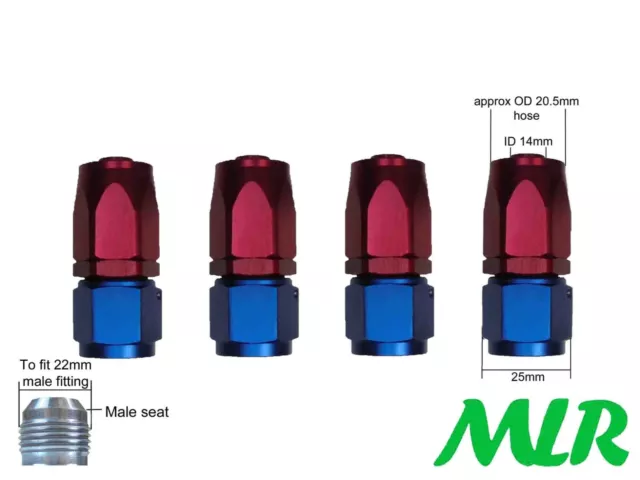 MLR An -10 Jic Droit Rouge Bleu Huile Refroidisseur à Distance Filtre Tuyau 2