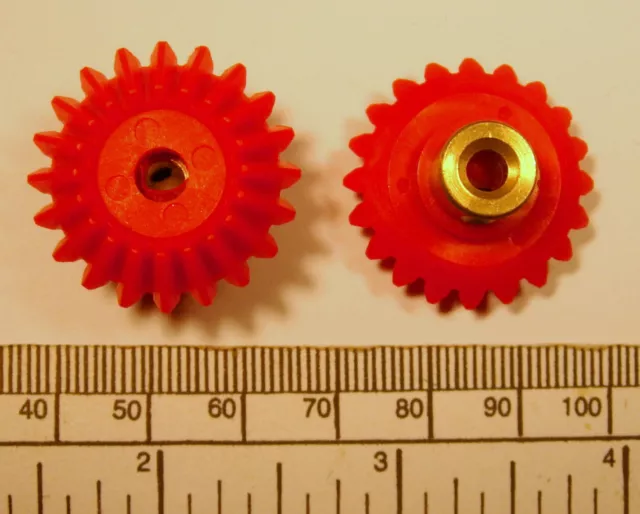 Tapered sprockets - pair - nylon hub/red brass with headless screw - bore 2