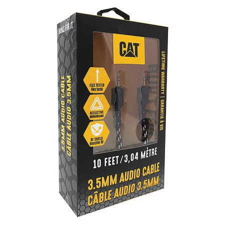 Cat Cat-Aux-Blk Auxiliary Cable,Nylon,120" H,Black