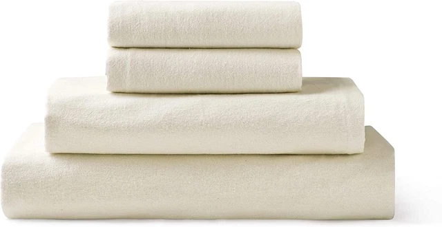 Brielle Home Flannel Sheet Set Cotton Soft Warm & Cozy Modern Chic with Elastic