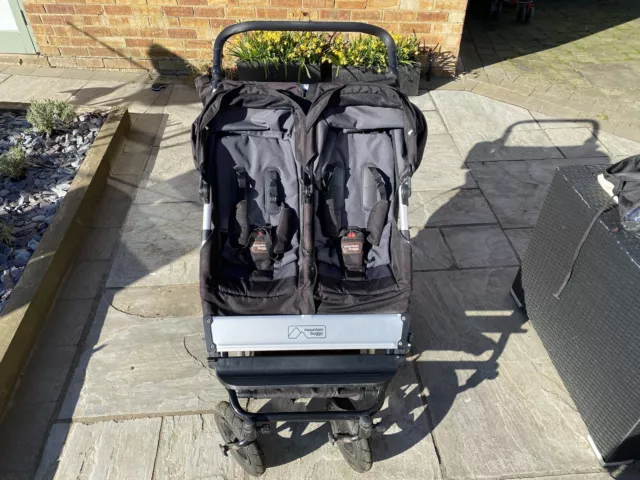 Mountain Buggy Duet Black Twin Pram Buggy With Extras