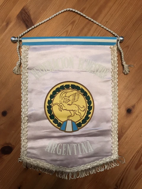Vintage Argentina Federacion Ecuestre Equestrian Wall Banner Flag