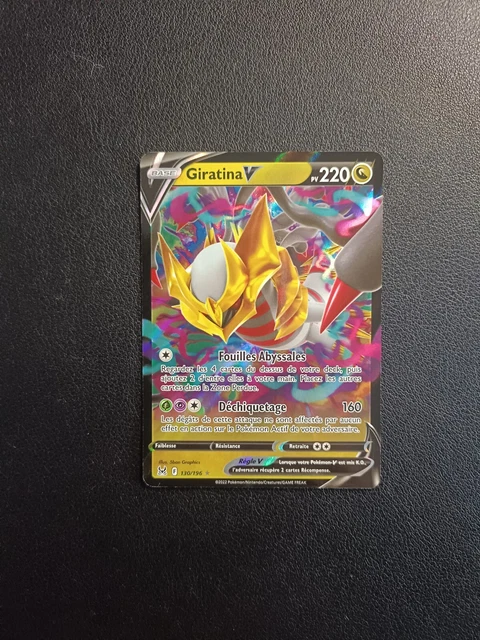 Carte Pokémon Giratina V 130/196 – Ultra Rare, Extension Origine Perdue, Pour Collection Et Combat JCC
