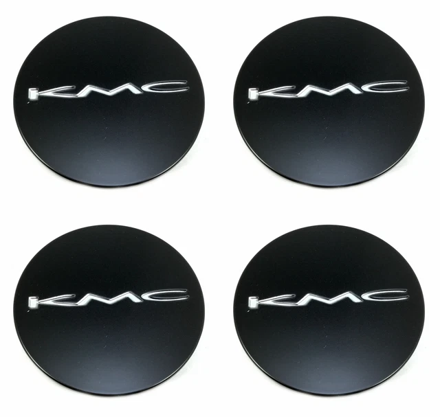 4 KMC Wheels Satin Black Wheel Center Hub Caps for 5/6Lug KM690 MC 5