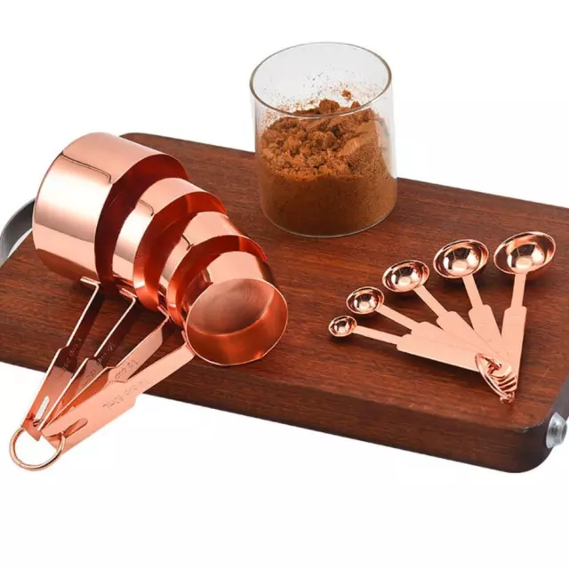 Rose Gold Cooking Baking Tool Measuring Spoons Set Sugar Scoop Measuring Cups