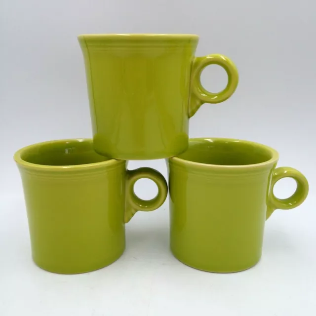 Fiestaware Lime Green Coffee Mug Ring Handle Homer Laughlin Set of 3 Fiesta