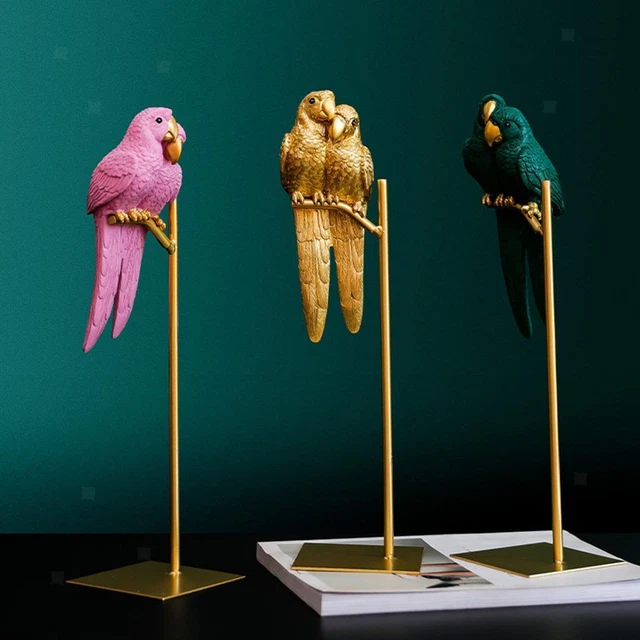 Résine Animal Perroquet Ornements Statue Sculpture Figurines Maison Du
