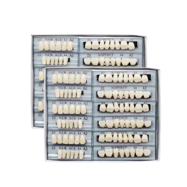 168pc Dental Acrylic Resin Denture 22# A2 Full Set Teeth Upper Lower Shade Tooth