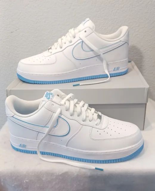 New Nike Air Force 1 '07 'UNC' White University Blue- Men’s Size 15