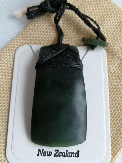 New zealand Jade greenstone Pounamu Toki Matt finished Large pendant 65mm Unisex