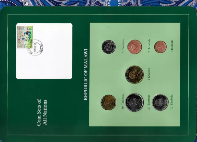 Coin Sets of All Nations Malawi 1995-1996 UNC 1 Kwacha 50,20 Tambala 96