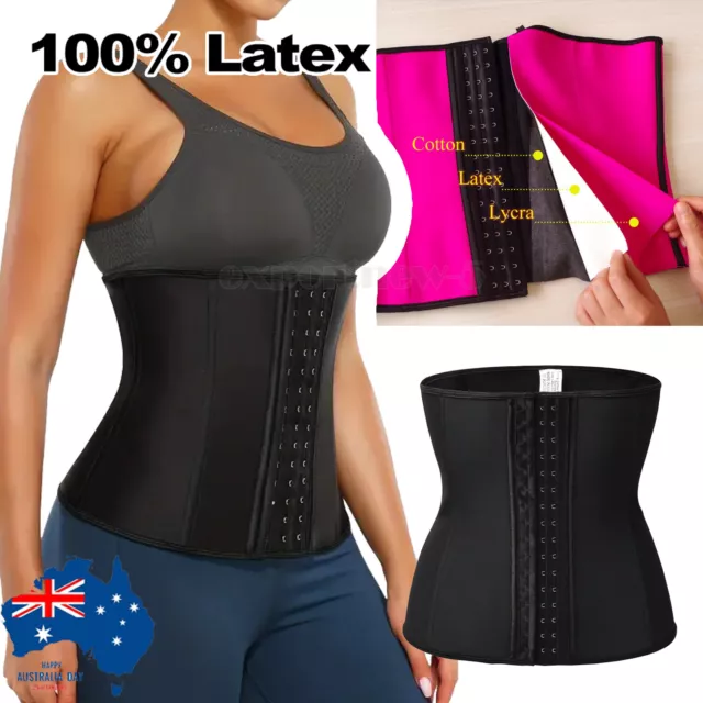 Waist Trainer Womens Latex Cincher Corset Training Shapewear Shaper Black Nude