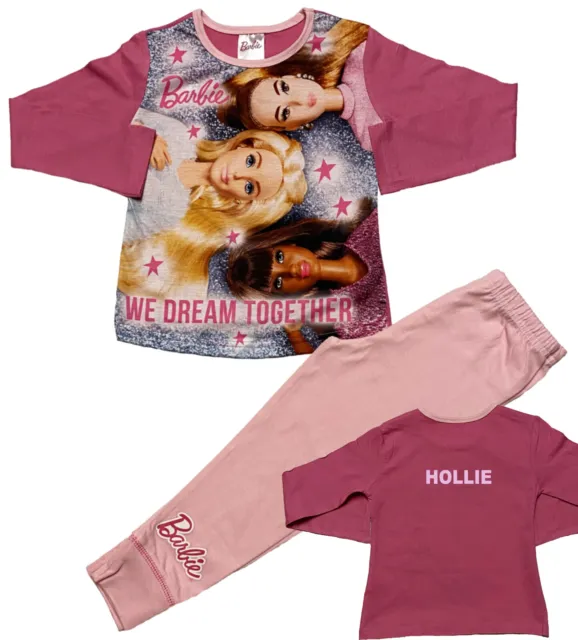 Barbie Pyjamas Girls Barbie Doll Sleepwear Can Be Personalised