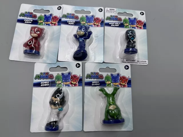 PJ MASKS Mini Figures Toys Set of 5 Romeo Owlette Catboy Gekko Night Ninja