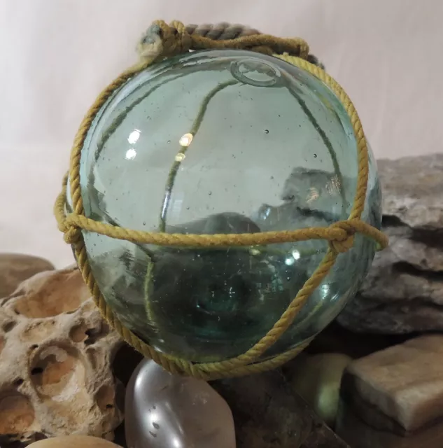 Japanese Rolling Pin Glass Float - Authentic Vintage Japan Fish Net Buoy -  Aqua