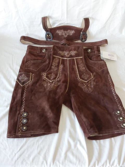 *NWT*lederhosen4u Men's Bavarian Lederhosen Oktoberfest Leather Trousers #258