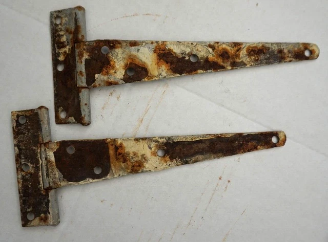 Pair Vintage Strap Hinges Cabinet Barn Door Gate Pair 9" Long 2