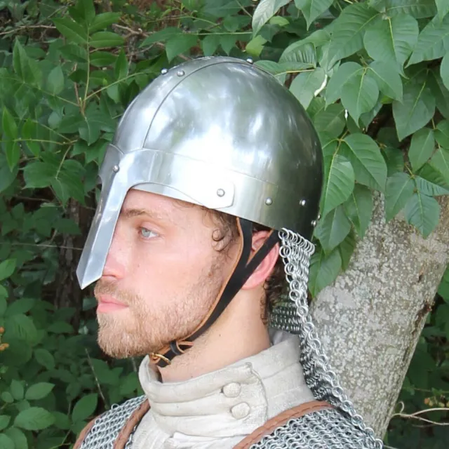Medieval Steel Viking Vendel Helmet With Chainmail, Sca/ Larp Helmet Best Gift