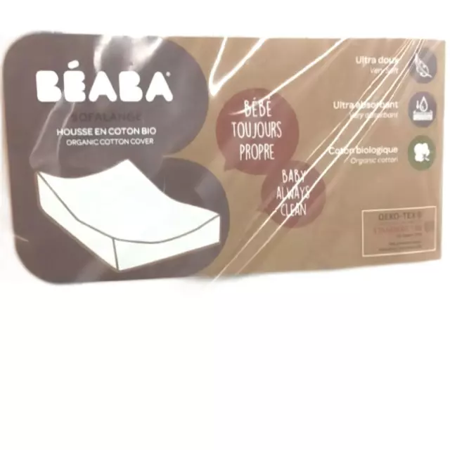 Wickelunterlage Bezug BÉABA 100% Bio-Baumwolle grau