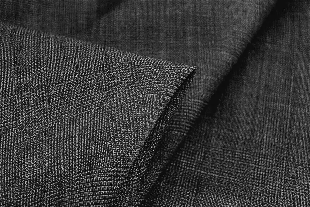 Pure Wool Dark Grey Glen Check Luxury Tailoring Made In Italy For G.armani E49