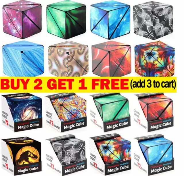 Variety Changeable Magnetic Magic Cube 3D Hand Flip Puzzle Anti Stress Gift Toys