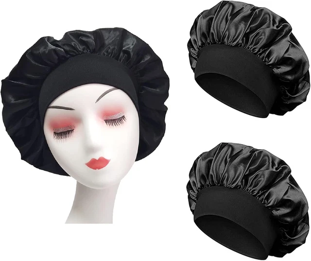 Cuffia Da Notte In Seta - Set 2 Pezzi, Nero E Rosa, Per Capelli Ricci E Lisci - Foto 2