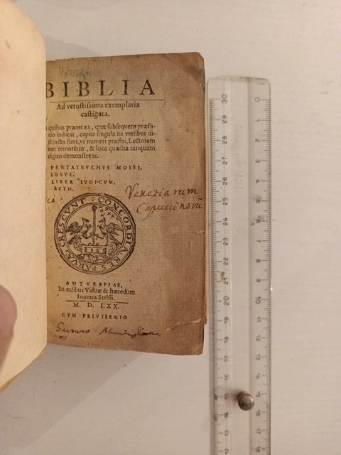 (Bibbia) BIBLIA ad vetustissima exemplaria castigata ANVERSA Ioannis Stelfii