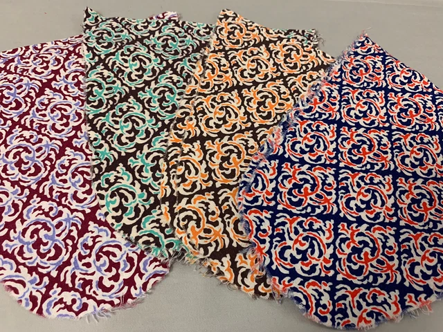 Vintage 1940s Novelty Print Cotton Fabric Remnants for Quilting 112 Pcs