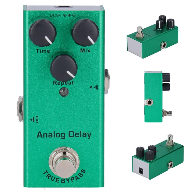 Guitar Effects Pedal Mini True Bypass Analog Delay Portable Aluminum Alloy DC 9V
