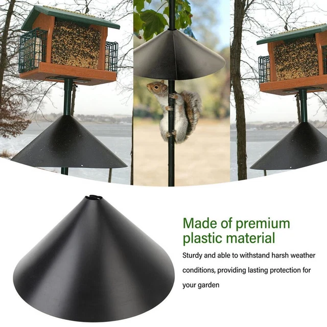 Déflecteur Anti-Écureuils Métal 43cm - Protection Mangeoire Oiseaux - Pour Poteaux 10x10cm - Installation Facile