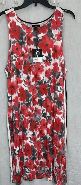 SIMPLY VERA WANG Midi Nightgown Chemise Sz  XXL - Red Floral - NWT