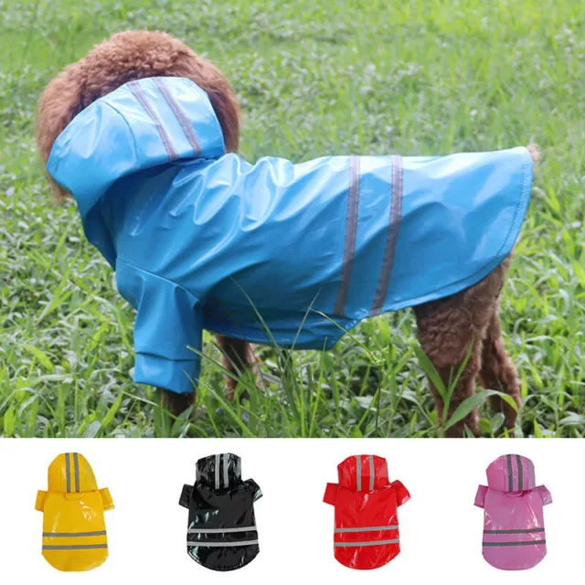 Dog Cat Reflective Raincoat Pet Waterproof Puppy Jacket Rain Hoodie Jacket Coats