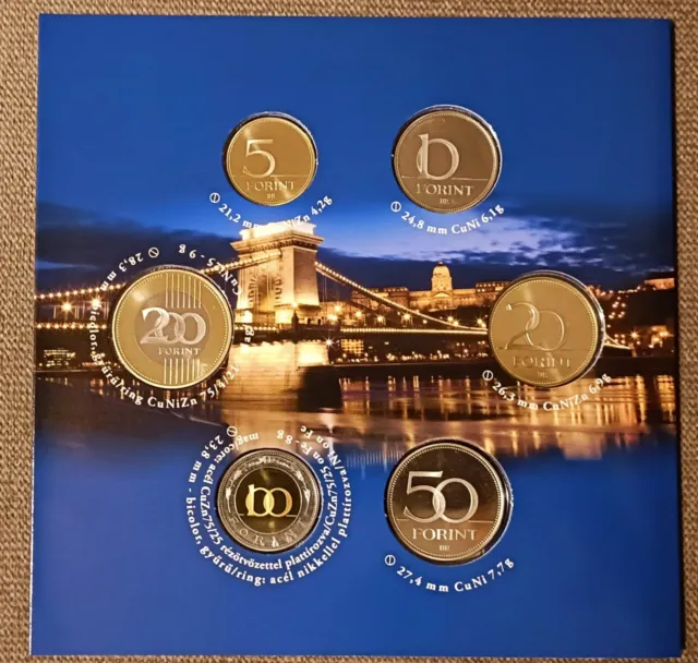 Mint Set Of Hungary Ungarn 2009 New 200 Forint Coin Introduction Proof Unc