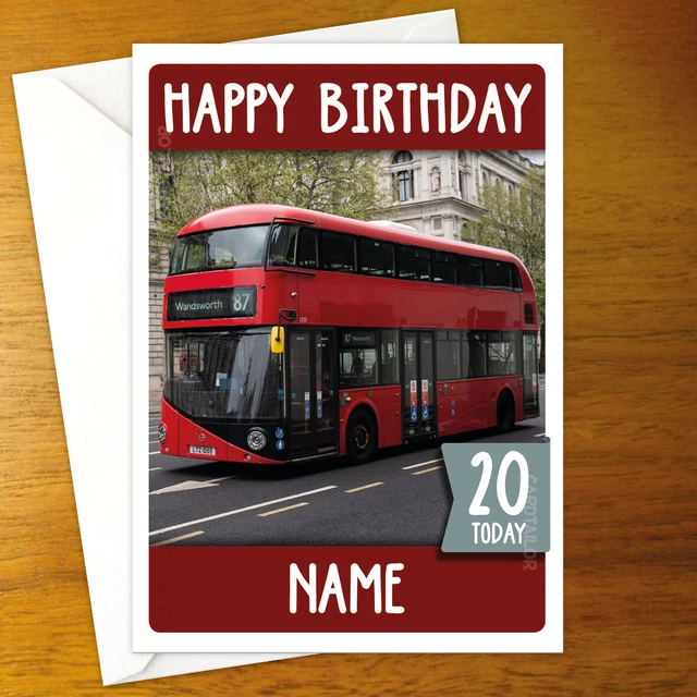Personalsed London Bus Card - Etsy UK - View #11