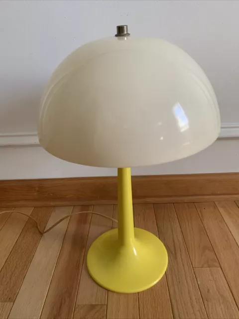 Vintage MCM 1960s Yellow Plastic MUSHROOM LAMP Retro Orig Mid Century Modern