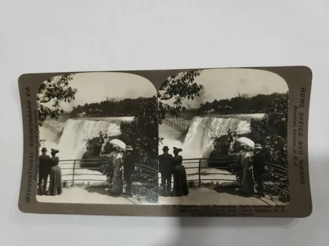 Rare 1905 Antique Stereoview/Stereoscope Card NIAGRA NY AMERICAN FALLS CL Wasson