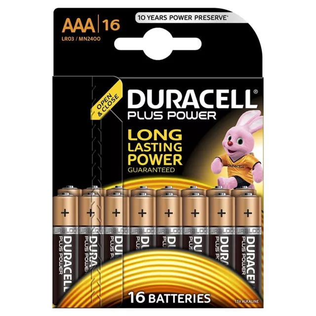 DURACELL Batterie Plus Power Alkaline MN2400 Micro AAA LR03 1,5V 16er-Bli