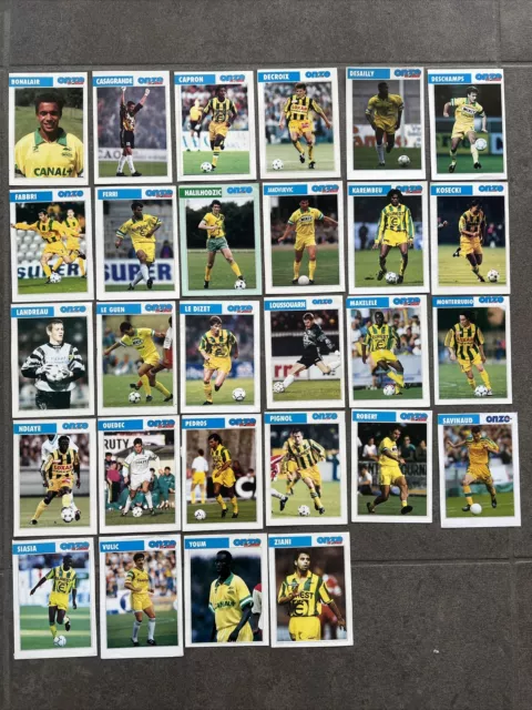 28 CARDS ONZE MONDIAL FC NANTES STARS 🟢🟡 1980’s 1990’s 2000´s FRENCH ROOKIE