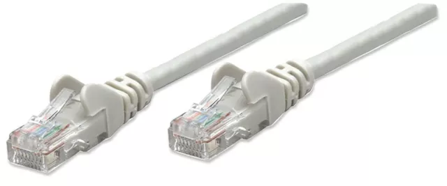 Intellinet Network Patch Cable, Cat5e, 2m, Grey, CCA, U/UTP, PVC, RJ45, Gold Pla