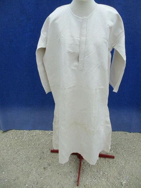 Chemise De Nuit Ancienne Pour Femme - N°173, En Chanvre Et Lin, Style Grand-mère - Occasion En Bon état
