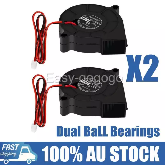 24V Ball Bearings 5015 Blower Cooling Fan 2 Pin Brushless DC Cooler 3D Printer Q
