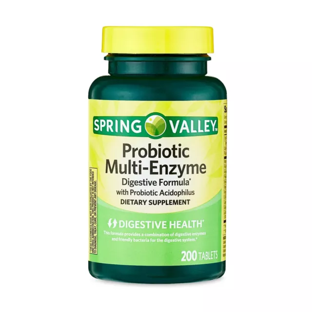 Spring Valley Probiotic Multi-Enzyme Digestive Formula Tablets - 200 Count